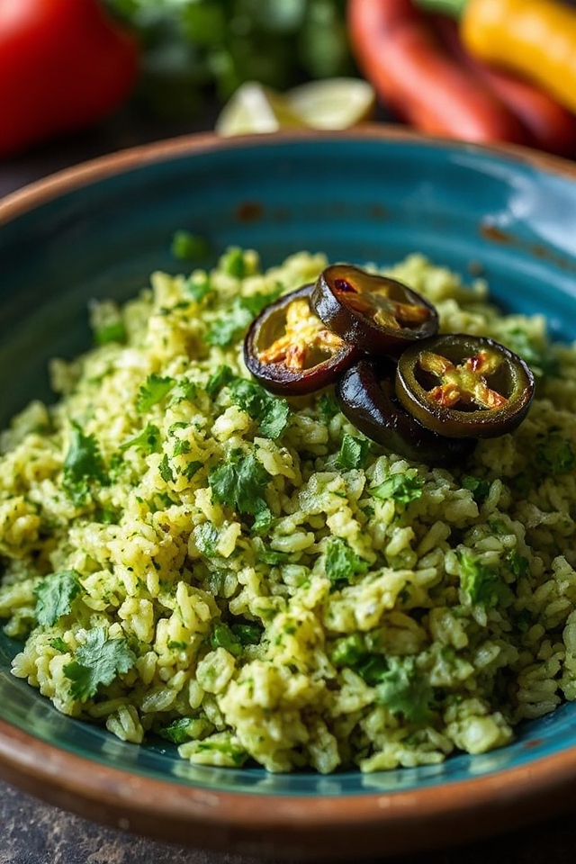 delicioso arroz verde mexicano