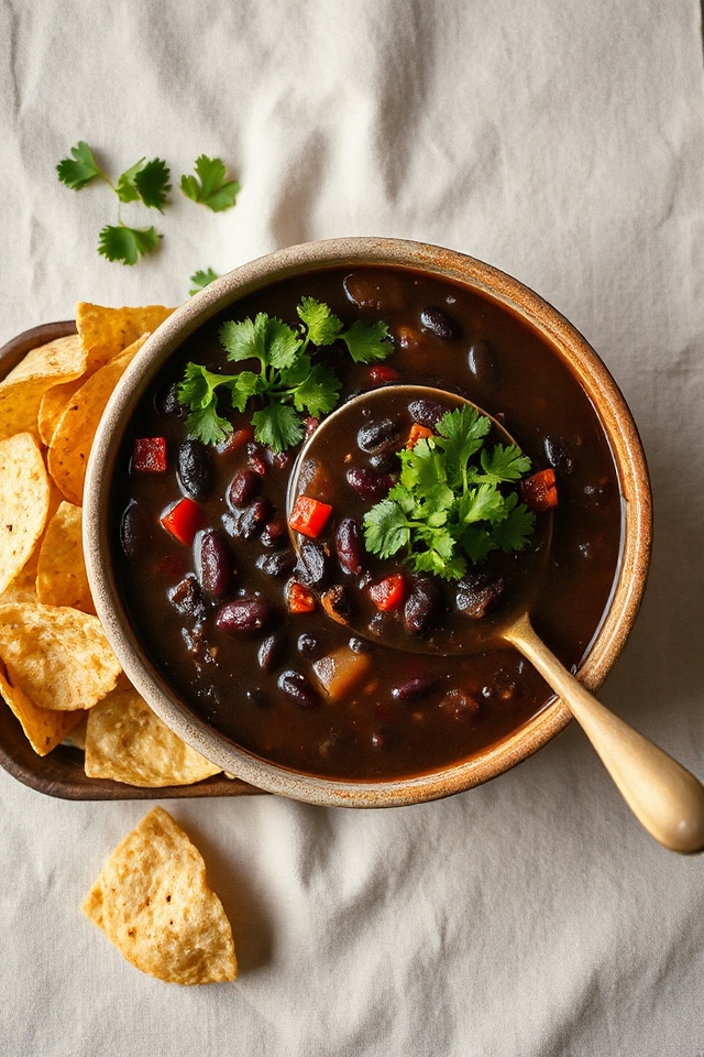 sopa de frijoles negros mexicana