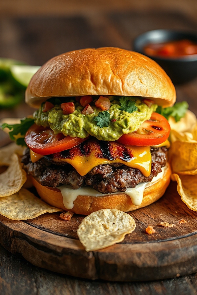 hamburguesa mexicana con toppings