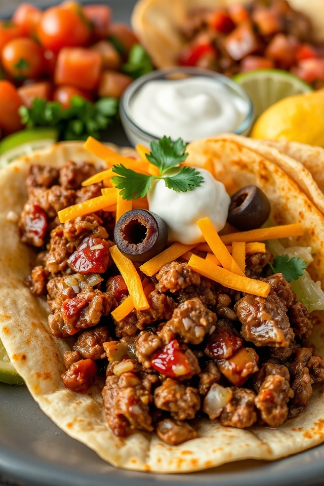 tacos de carne molida mexicana