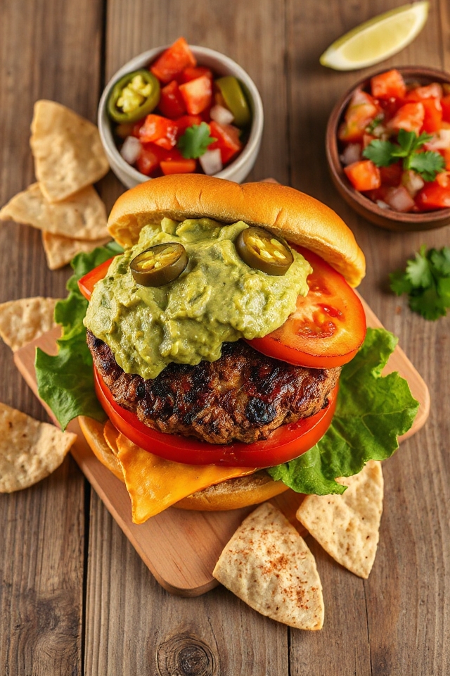 Detalles de la receta de hamburguesa mexicana