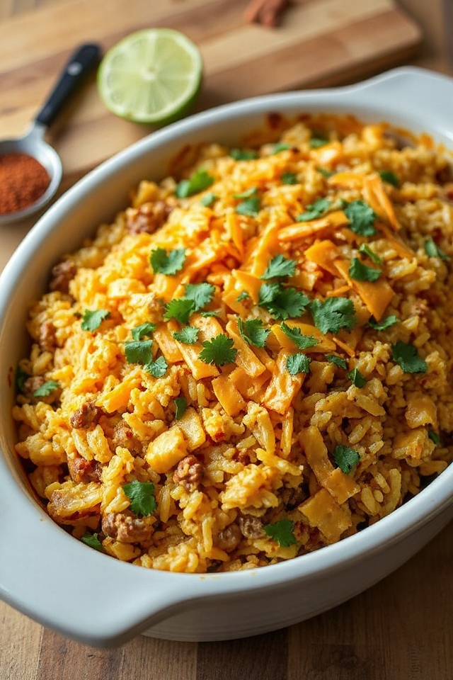 receta de cazuela de arroz mexicano