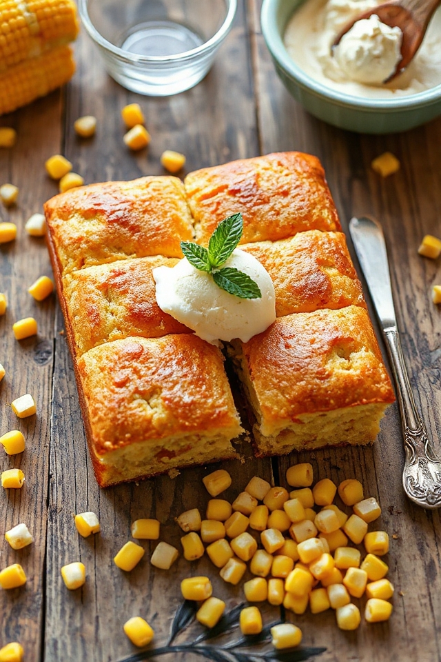 pastel de maíz dulce mexicano