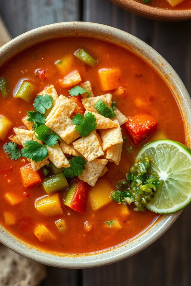 receta de sopa de tortilla mexicana