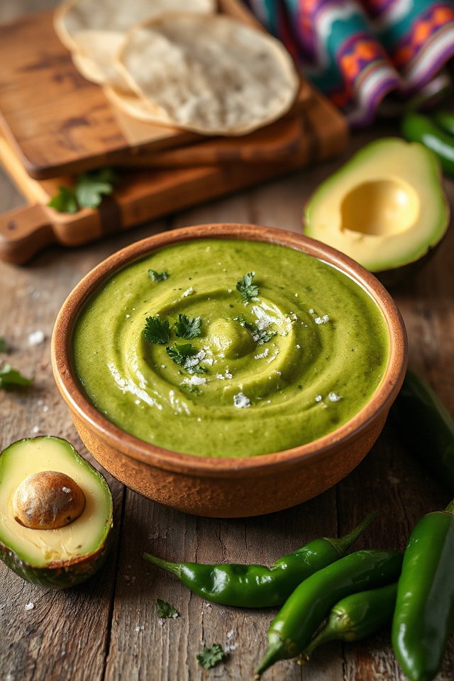 salsa de aguacate cremosa y picante